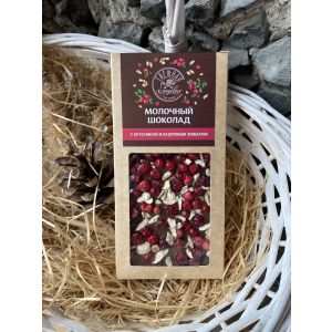 Молочный шоколад с сосновой шишкой/кедровым жмыхом,90гр Таежная кладовая