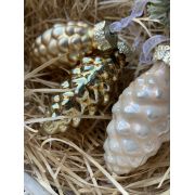 Украшение стеклянные ШИШКИ (золото)