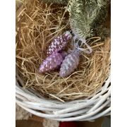 Украшение стеклянные ШИШКИ (нежно-розовые)